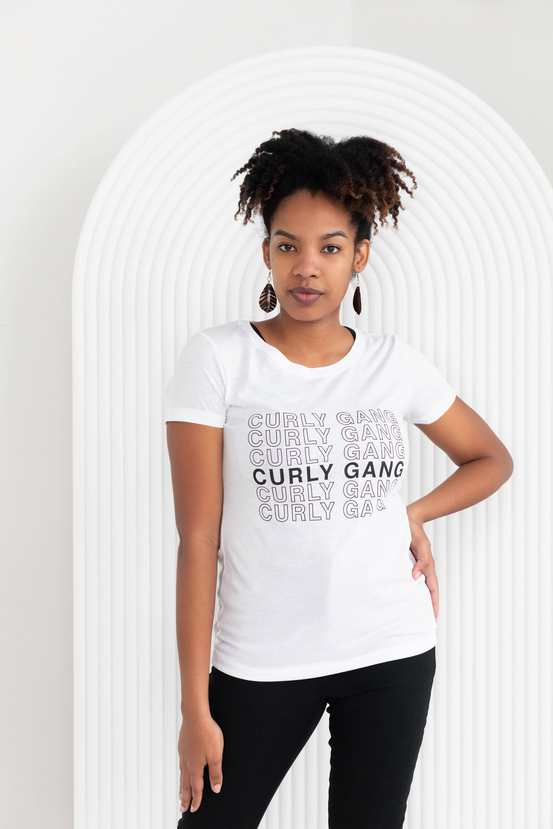 Womens Curly Hair Gang Dark T-Shirt - Curly Hair Tshirts Womens Curly Hair Gang Dark T-Shirt - Curly Hair Tshirts