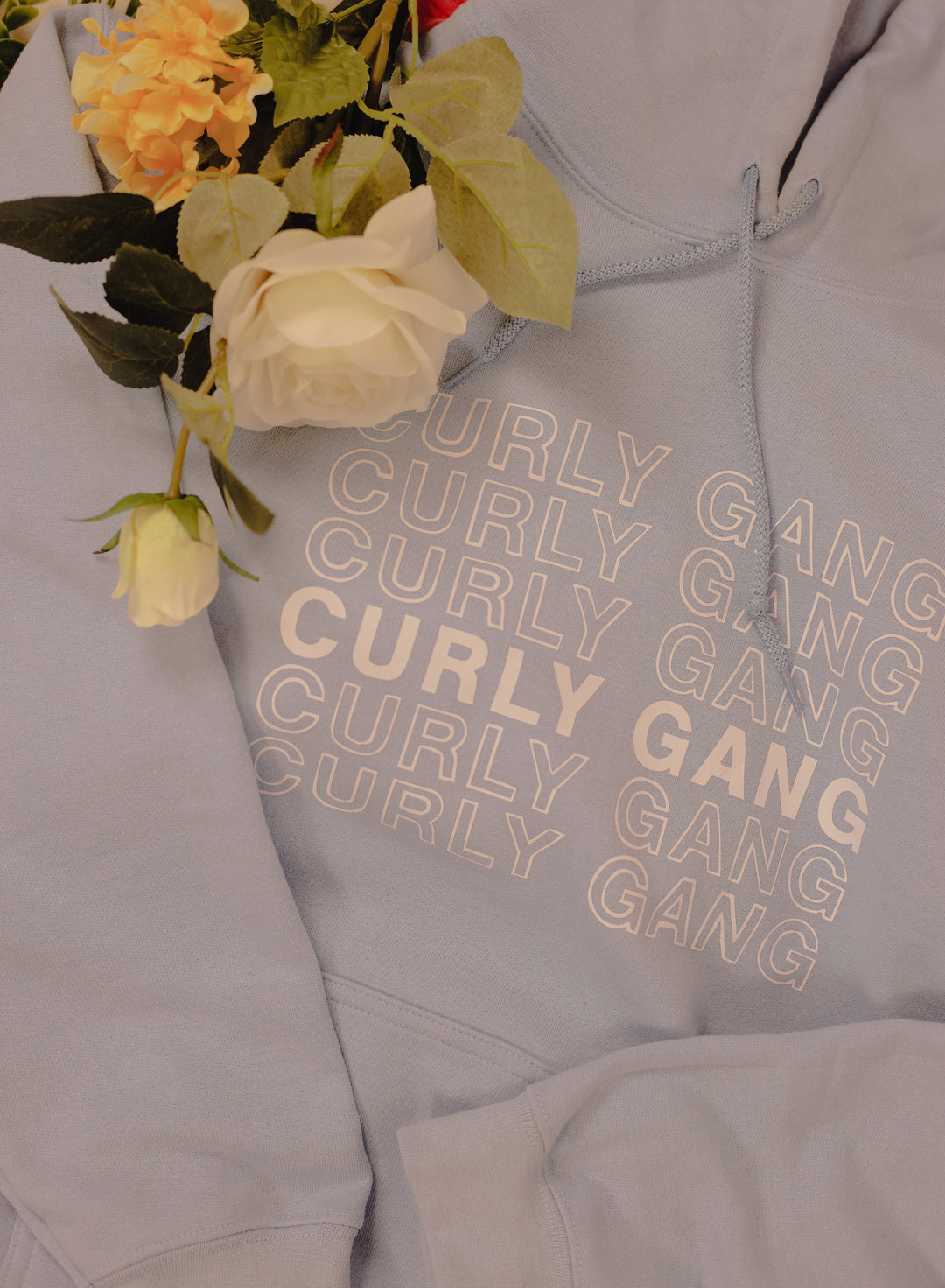 Spring Into Curls- Baby Blue Curly Gang Hoodie